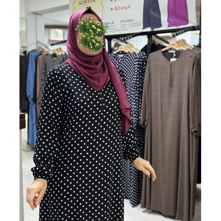 VİSKON DESENLİ GİYÇIK ELBİSE